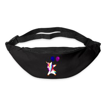 tamponner des licornes licorne avec des ballons - Sac banane - noir - Devant