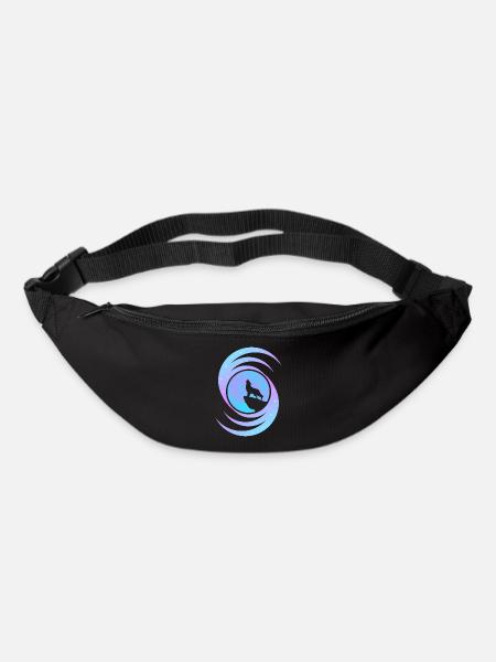 Wolf howling at the moon in the galaxy - Bum bag - black