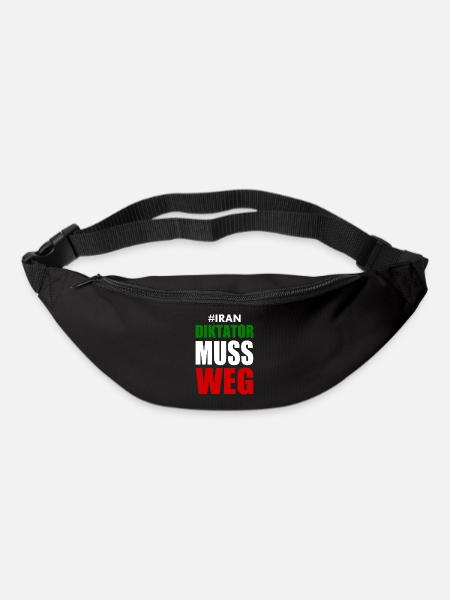 diktator muss weg iran - Gürteltasche - Schwarz