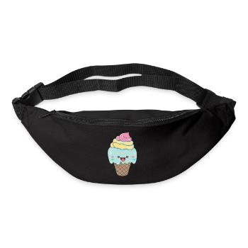 Kawaii Cute Happy Colorful Ice Cream - Bum bag - black - Front