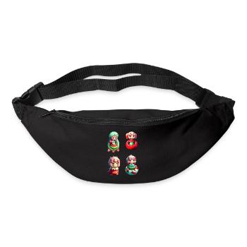 Sirènes fraises Kawaii - Sac banane - noir - Devant