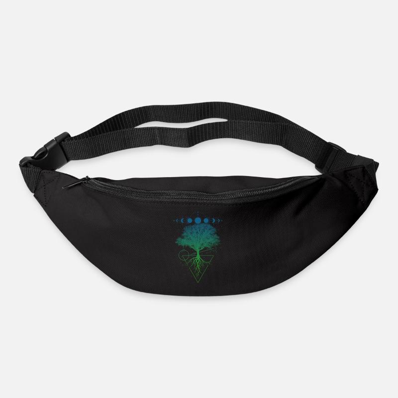 Baum Mondphasen - Gürteltasche - Schwarz