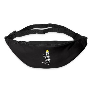 Suricate Guitariste Blanc BG Chapeau Jaune - Sac banane - noir - Devant