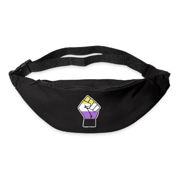 Nichtbinärer Stolz Faustdesign für Equality - Gürteltasche - Schwarz - Vorne