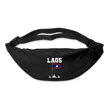 Laos Lao Laotien drapeau Temple Lao I cadeau - Sac banane - noir - Devant