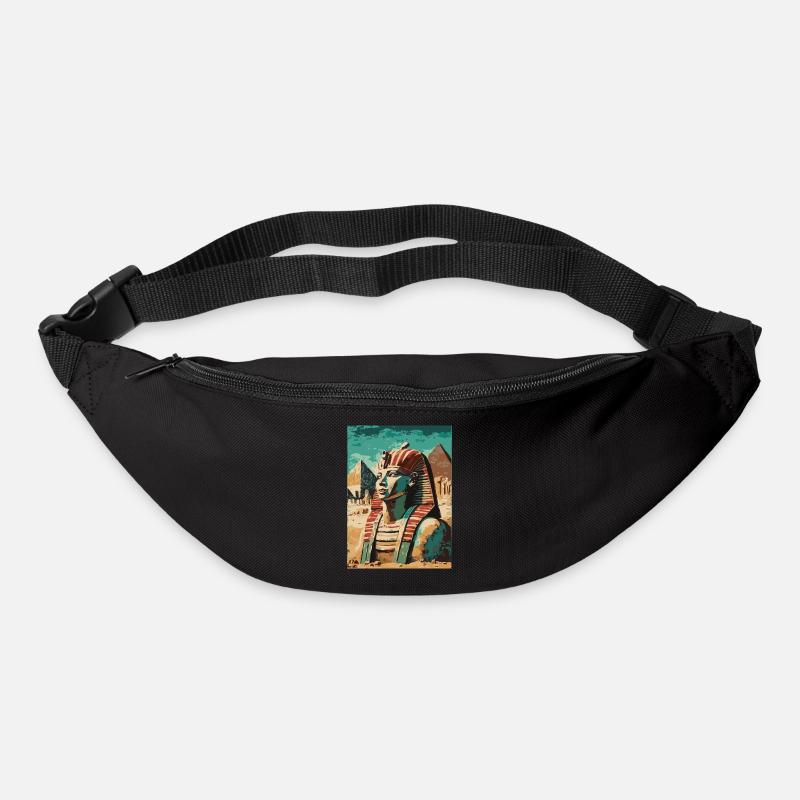Pharao vor Pyramiden - Gürteltasche - Schwarz