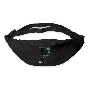 Lettre f marbré vert - Sac banane - noir - Devant