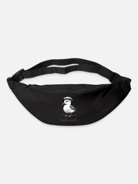 Süße norddeutsche Möwe "Tach auch" - Gürteltasche - Schwarz