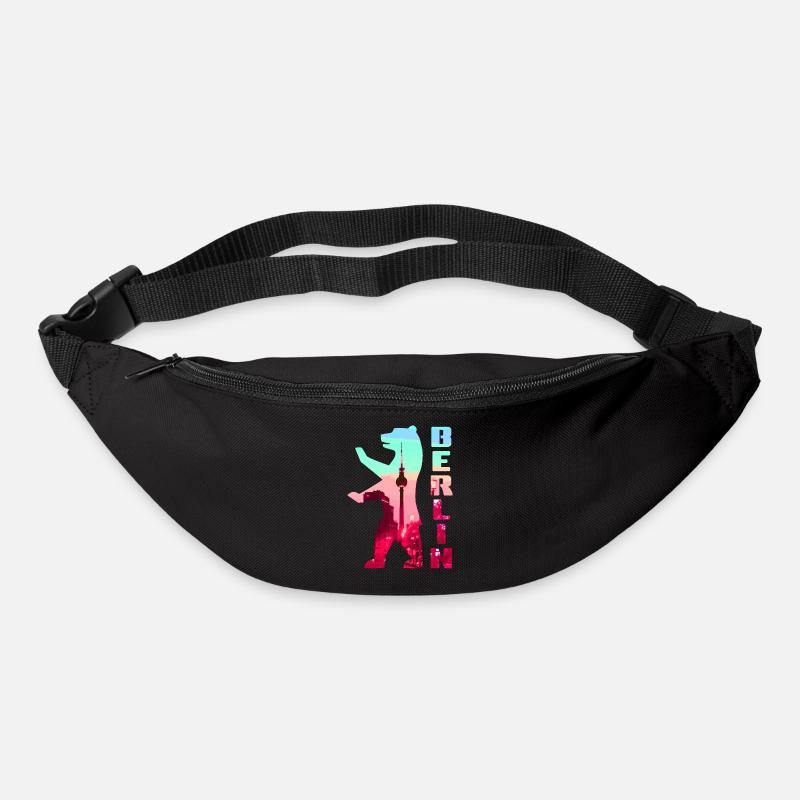 Berlin Bär Neon Silhouette - Gürteltasche - Schwarz