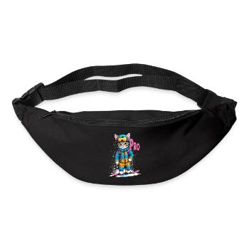 Snowboarding Kitty Pro - Gürteltasche - Schwarz - Vorne