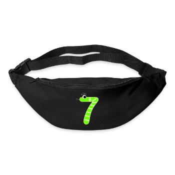 Zahl 7 Schlange Kinder - Gürteltasche - Schwarz - Vorne