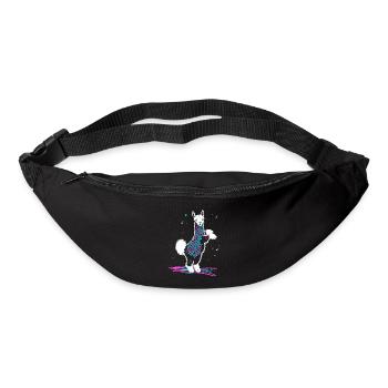 Alpaca in 80s Disco Retro Style Funky Alpaca - Bum bag - black - Front