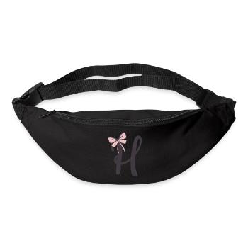 Lettre initiale H Ruban - Sac banane - noir - Devant