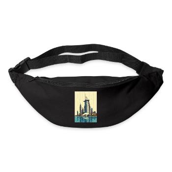 Dubai Skyline – Burj Khalifa und Moderne Wüstensta - Gürteltasche - Schwarz - Vorne