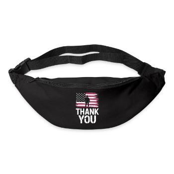 Soldat militaire vétéran - Sac banane - noir - Devant