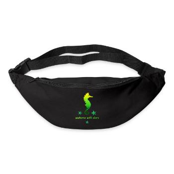 grünes Seepferdchen mit Sternchen - Gürteltasche - Schwarz - Vorne
