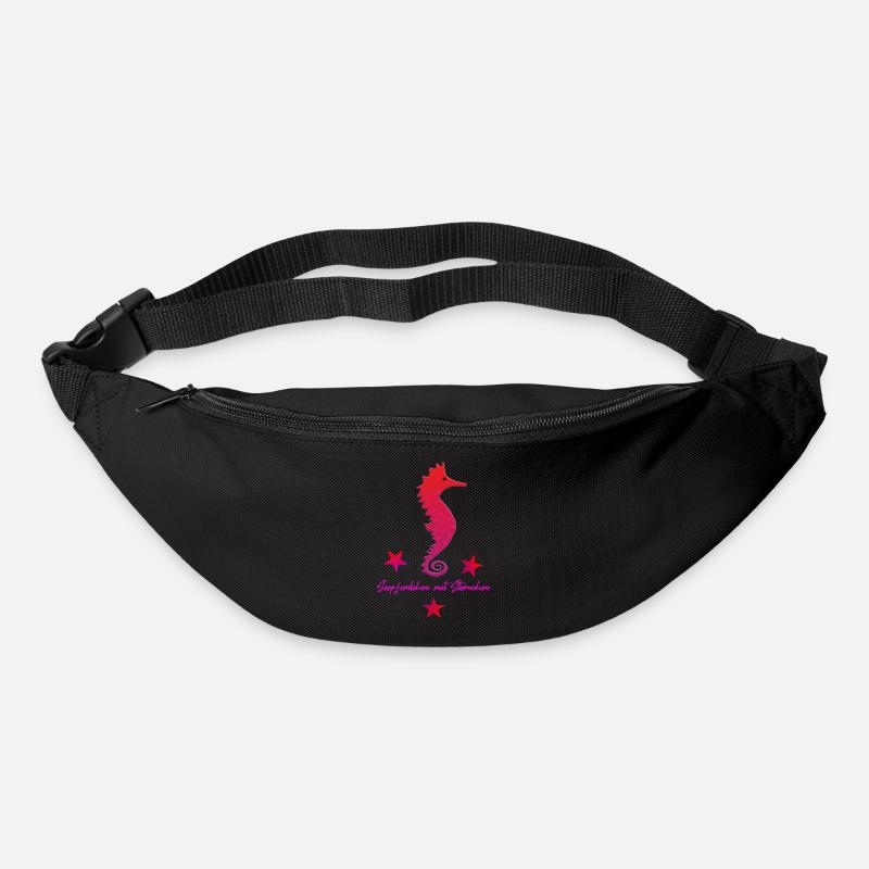 rotes Seepferdchen mit Sternchen pink - Gürteltasche - Schwarz