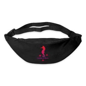 rotes Seepferd mit Sternchen - Gürteltasche - Schwarz - Vorne