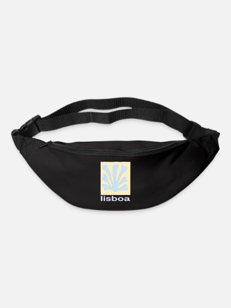 Lisboa Palmenblatt Blau Retro - Gürteltasche - Schwarz