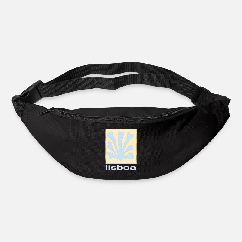 Lisboa Palmenblatt Blau Retro - Gürteltasche - Schwarz