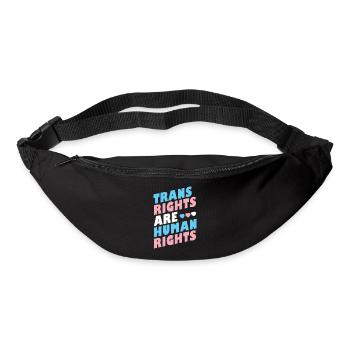 Mois de la fierté LGBTQ - Les droits des personnes trans sont des droits de la personne - Sac banane - noir - Devant