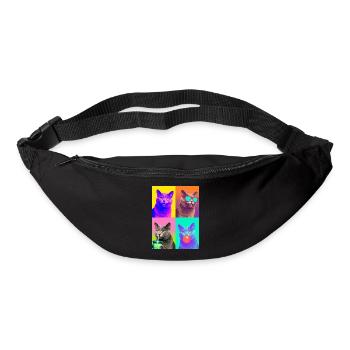 Chats Chat chartreux - Sac banane - noir - Devant