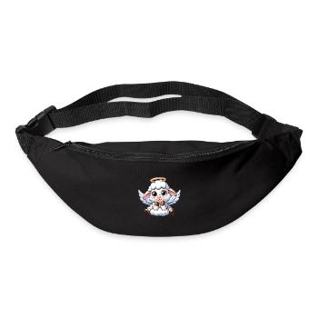 Weißes Schaf Lamm Engel mit Flügeln - Gürteltasche - Schwarz - Vorne