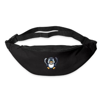 Cooler Pinguin Eishockey Spieler - Gürteltasche - Schwarz - Vorne