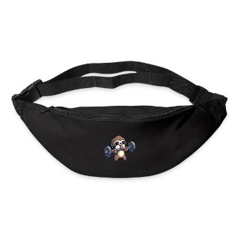 Entraînement en force de paresseux : haltères et développé couché - Sac banane - noir - Devant