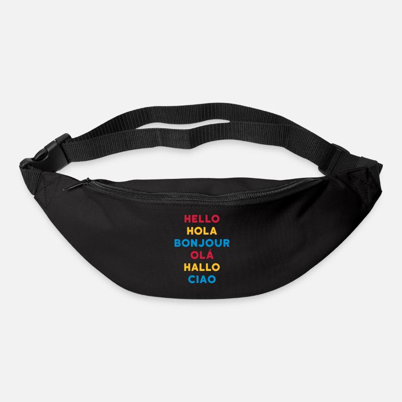 ★ Designfarben änderbar ★ Hello Hola Bonjour Olá - Gürteltasche - Schwarz