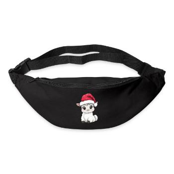 Lama Weihnachten Süß Niedlich Alpaka Weihnachtlich - Gürteltasche - Schwarz - Vorne