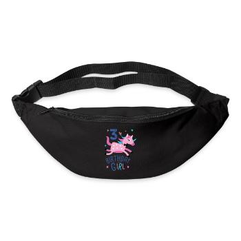 3. Geburtstag Mädchen 3 Jahre Licorn Einhorn - Gürteltasche - Schwarz - Vorne