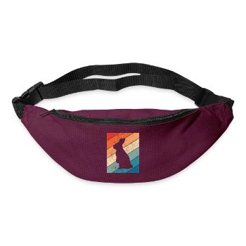 Rabbit Easter Retro Gift - Bum bag - burgundy - Front