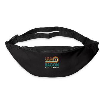 Life is good bacon makes it better design for - Bum bag - black - Front