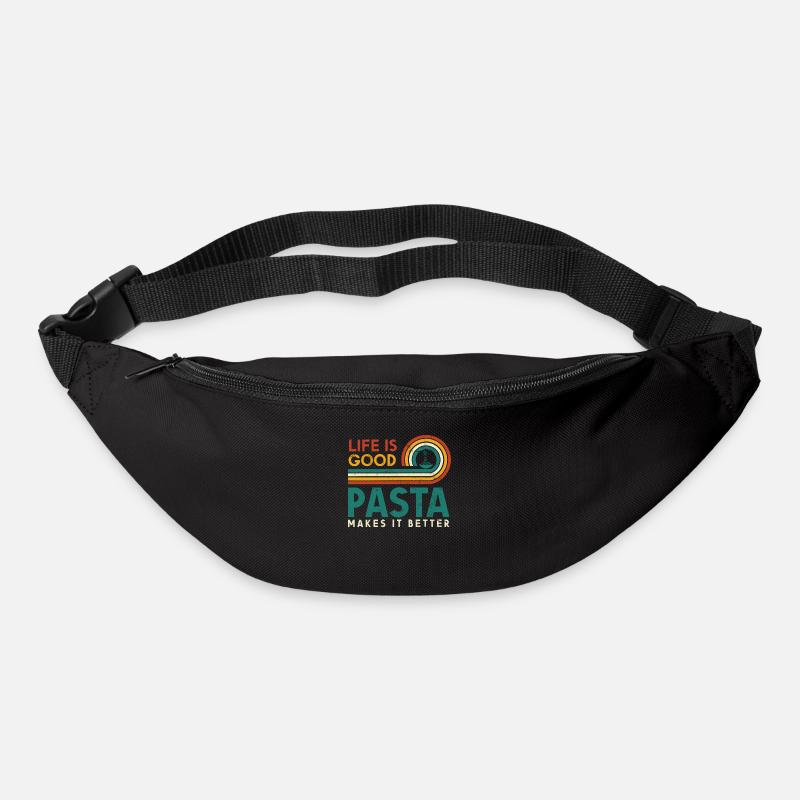 Das Leben Ist Gut. Pasta Macht Es Besser - Gürteltasche - Schwarz
