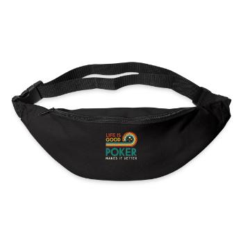 Das Leben Ist Ein Guter Poker Macht Es Besser - Gürteltasche - Schwarz - Vorne
