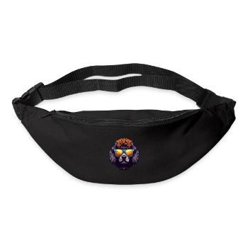 Pudel Hund Kopf Porträt Cool - Gürteltasche - Schwarz - Vorne