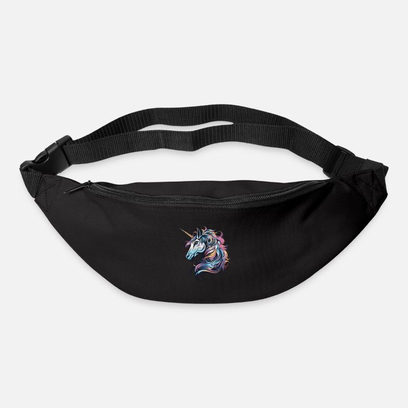 Einhorn Porträt - Gürteltasche - Schwarz