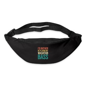 Je préfère jouer de ma guitare basse Washtub - Sac banane - noir - Devant