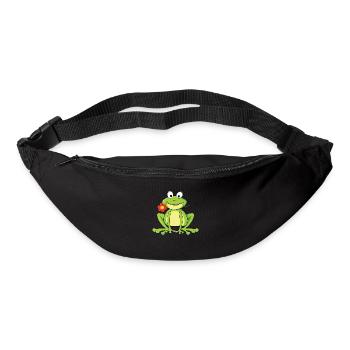 Frog with flower - Bum bag - black - Front