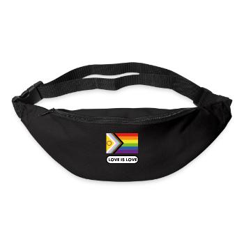 Pride Intersex Inclusive Flagge Liebe ist Liebe - Gürteltasche - Schwarz - Vorne