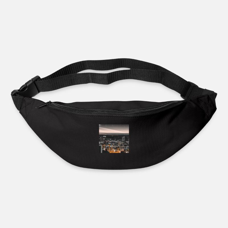 Ville dans le noir - Sac banane - noir