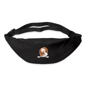 Spähen schüchterner Beagle-Welpe - Gürteltasche - Schwarz - Vorne