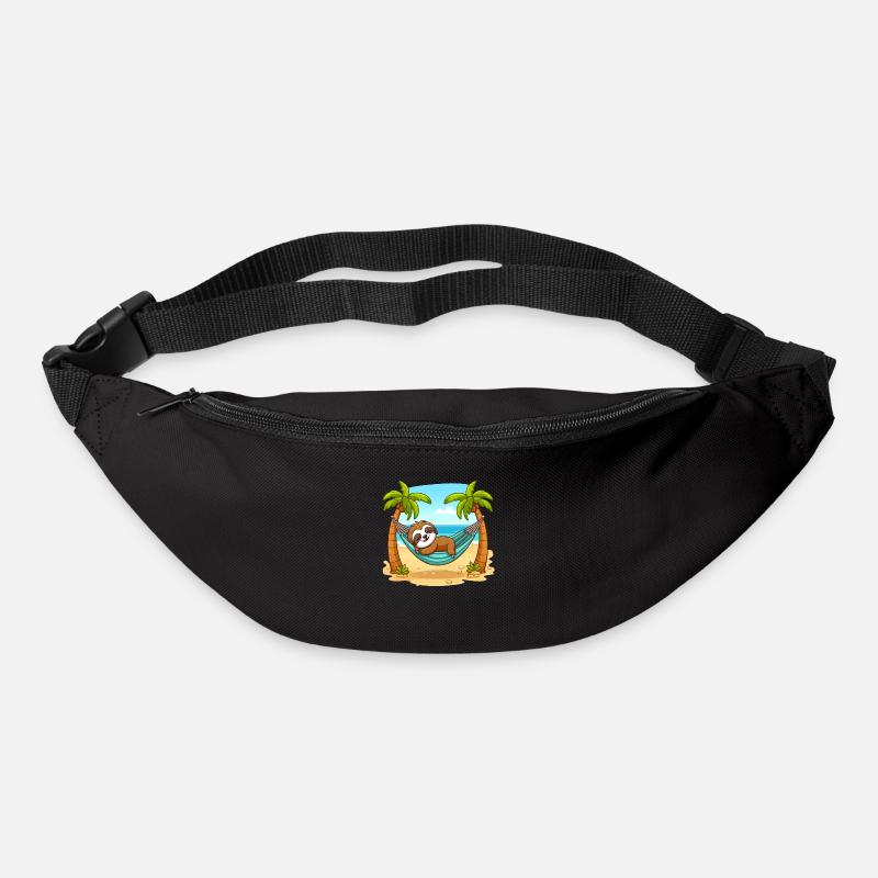 Faultier am Strand - Gürteltasche - Schwarz