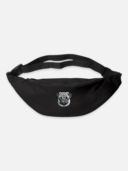 Mops – süß und gesellig - Gürteltasche - Schwarz