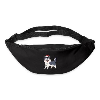 Husky-Weihnachtsmann Hund Malamute - Gürteltasche - Schwarz - Vorne