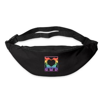 Rainbow pride - toutes les couleurs du monde - Sac banane - noir - Devant