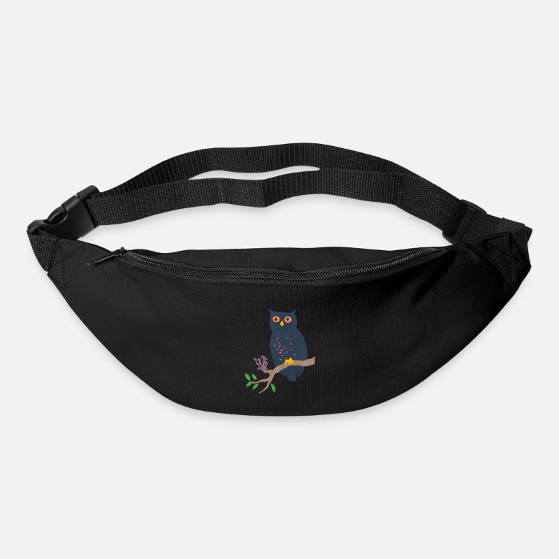 Owl and mushrooms - Bum bag - black