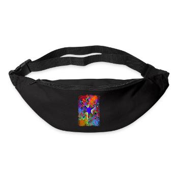 flower power psychédélique - Sac banane - noir - Devant