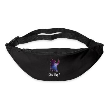 Katze Kitten Silhouette Space Cat Weltall Galaxy - Gürteltasche - Schwarz - Vorne